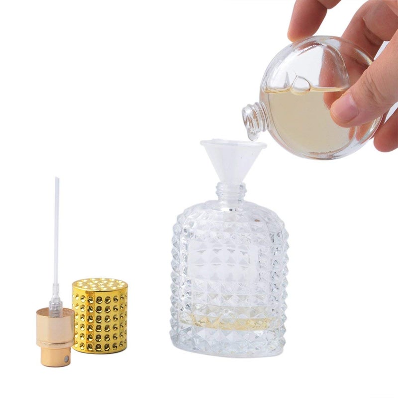 Enslz 50ml Refillable Clear Glass Luxury Spray Perfume Bottle Empty Atomizer Bottle Makeup Tool 2pcs free Funnel Filler - Image 4